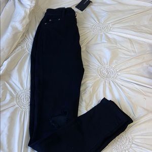 High waist black skinny jeans